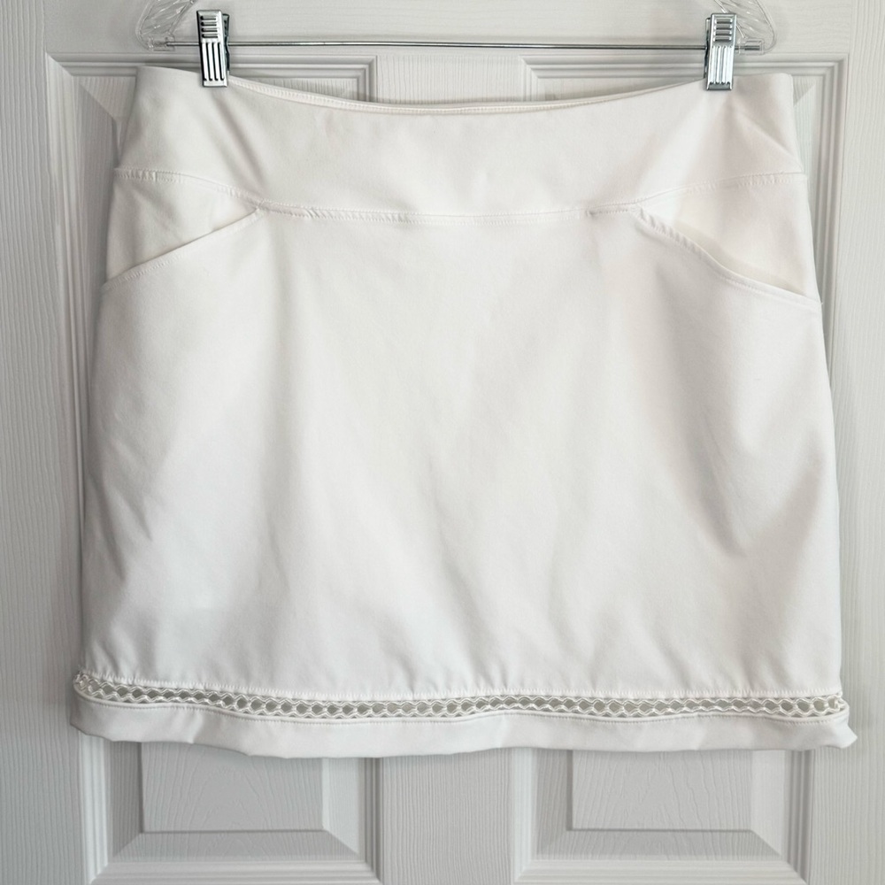 Lilly Pulitzer UPF 50 Luxletic Monica Skort Resort White Tennis Pickleball Sz 14